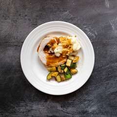 Pork Roast with Mashed Potatoes and Gravy