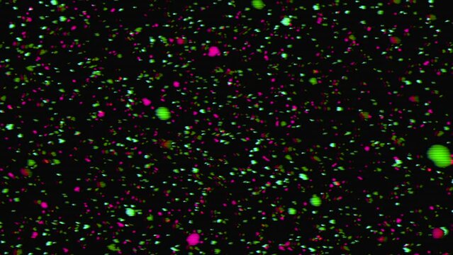 Moving glitch effect futuristic trendy psychedelic 80s iridescent background. - Powered by Adobe