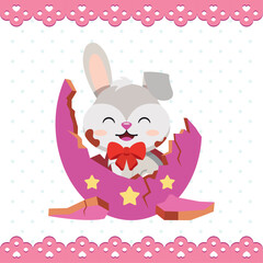 Obraz na płótnie Canvas Colored happy easter poster pastry colored Vector