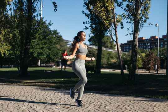 Athlete woman working out outdoors