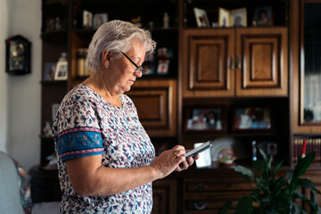 Senior woman using smartphone