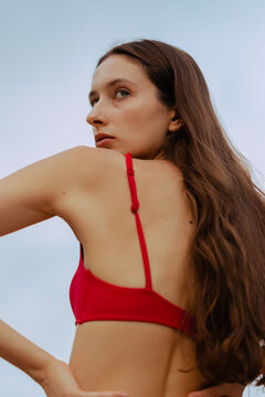 Young woman profile portrait  