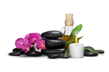 Beautiful spa composition on white background