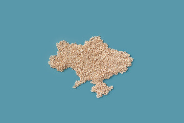Ukraine map made of wheat grains.