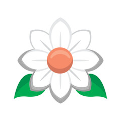 Isolated cute flower sketch icon Flat design Vector