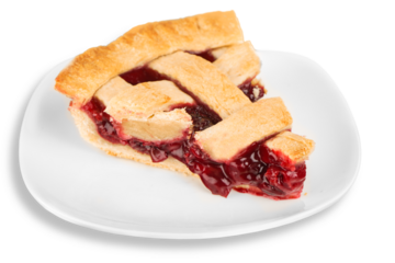 Delicious baked cherry pie isolated on white background