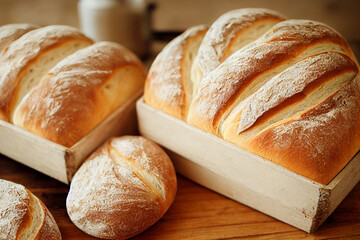 fresh bread on a table