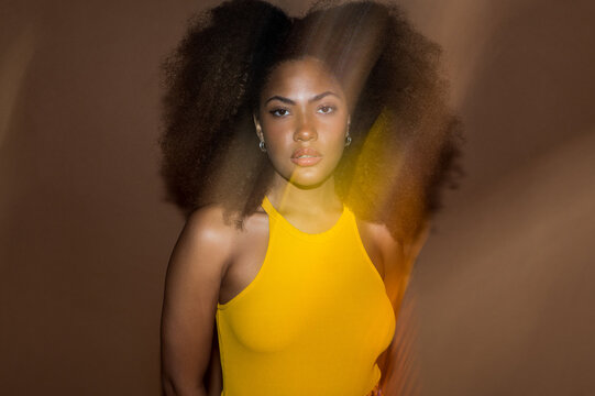 Black woman in stylish outfit