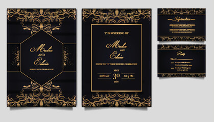 luxury elegant wedding invitation set
