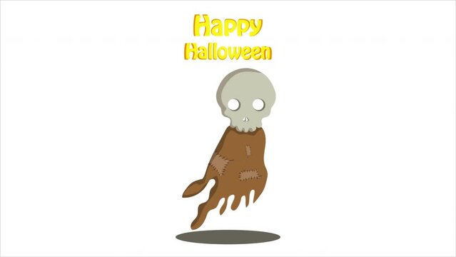 Halloween skull ghost, art video illustration.