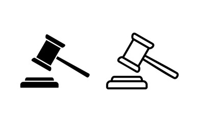 Gavel icon vector for web and mobile app. judge gavel sign and symbol. law icon. auction hammer