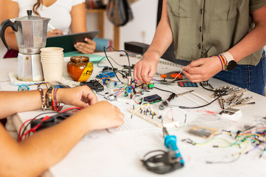 Anonymous hands using circuitboards