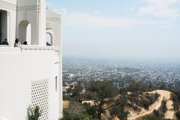side view of the griffith observatory in california 