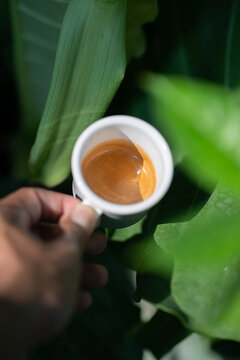 Espresso coffee in morning 