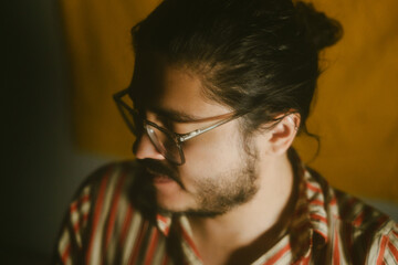 portrait of a stylish young hipster man