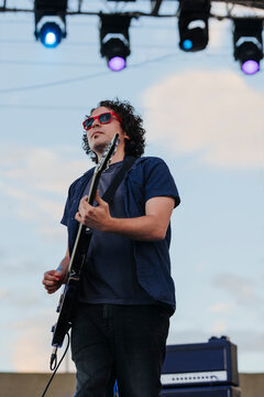 Rock guitarist on stage