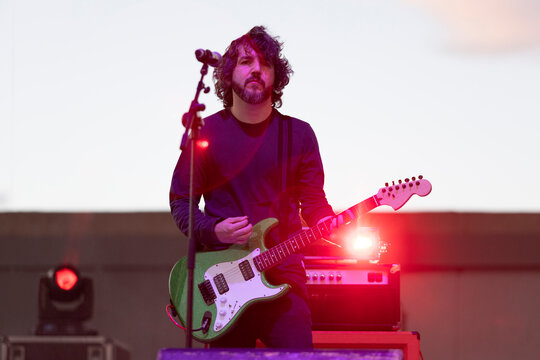 Rock guitarist on stage