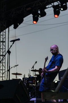 Bassist guitarist on stage