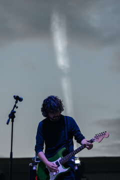 Rock guitarist on stage