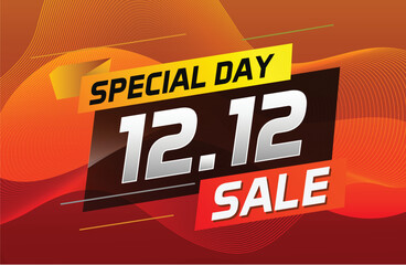12.12 Shopping day sale banner background 12 December sale poster template vector illustration for use landing page, template, ui, web, mobile app, poster, banner, flyer, background