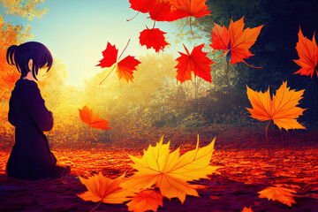 autumn time start clock breaking in piecies autumn leaves isolated in white background psychology feelings 3d rendering