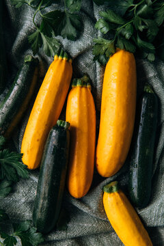 Yellow and green zucchini