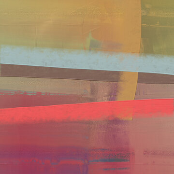 Abstract textured background painting in neutral brown beige green blue and red color tones