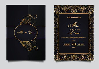 luxury vintage wedding invitation set
