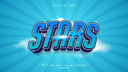 Stars text effect editable modern lettering typography font style