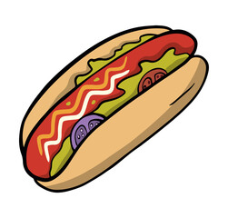 hot dog with mustard