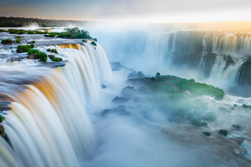 Iguazu Falls dramatic landscape, view from Brazil side, South America