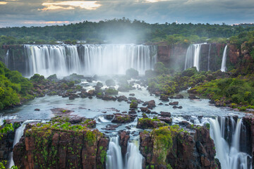 Iguazu Falls dramatic landscape, view from Argentina side, South America