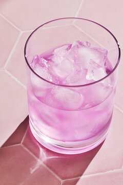 Bright Pink Iced Drink