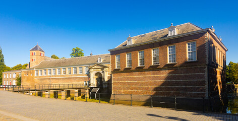 Fototapeta premium Picturesque summer landscape with a view of Breda Castle, located in the historical center of Breda, Netherlands