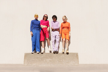 Fashionable, young people with expressive attitude