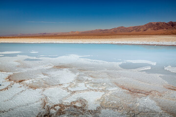 Naklejka premium Salar de Atacama volcanic landscape and salt lake in Atacama Desert, Chile