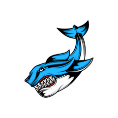 Shark art illustration design white background