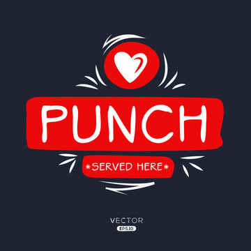 Creative (Punch) drink, Punch sticker, vector illustration.
