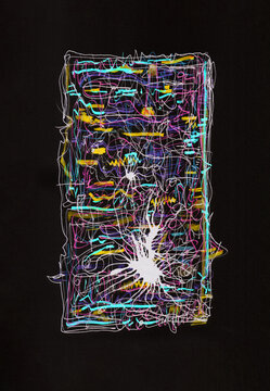 Write it all down, a rough abstract illustration made with ink