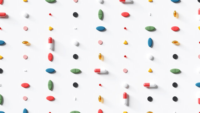 3d illustration of Pills and capsules