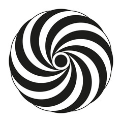 circle spiral black white. Round shape. Vector illustration. stock image. 