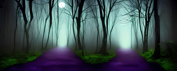 Obraz premium forest in the fog