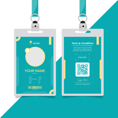 Student id card. University, school, college identity card Vector illustration.