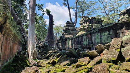 Ta Prohm is the modern name of the temple in Siem Reap, Cambodia, built in the Bayon style largely in the late 12th and early 13th centuries and originally called Rajavihara.