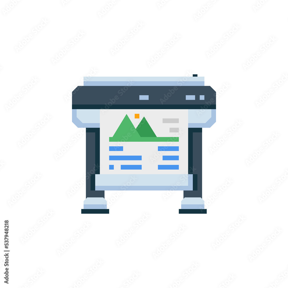 Poster plotter vector icon. computer component icon flat style. perfect use for logo, presentation, website
