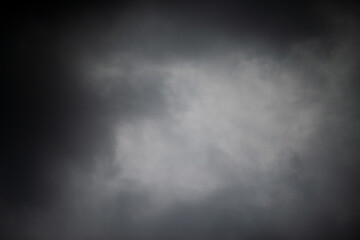 Dark black clouds in sky, Stormy rain clouds background.
