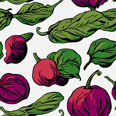 Vegetables seamless pattern. Vegetables background. Healthy food pattern