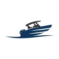 Marine console fishing boats logo Icon Illustration Brand Identity