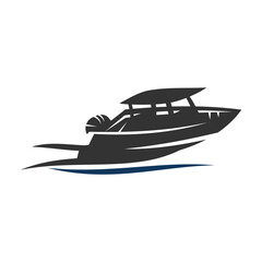 Marine console fishing boats logo Icon Illustration Brand Identity