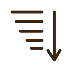 arrange ascending list results sort tool filter icon